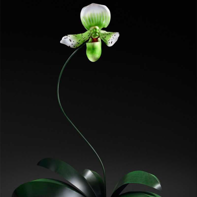 Outdoor Flower Glass Lamp