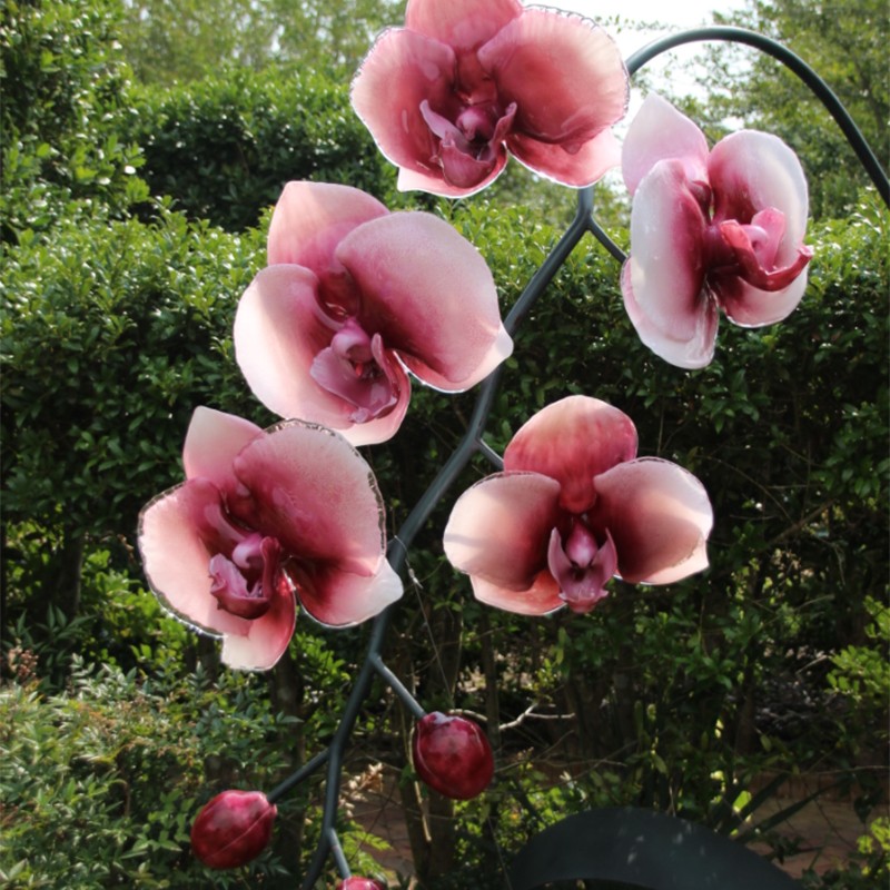 Outdoor Flower Glass Lamp